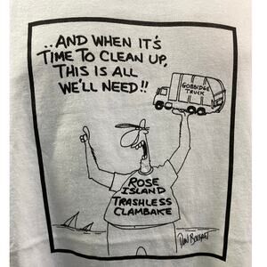 Hanes Heavyweight White T-Shirt Size XL Cartoon Graphic “More Terrible Cleanup”